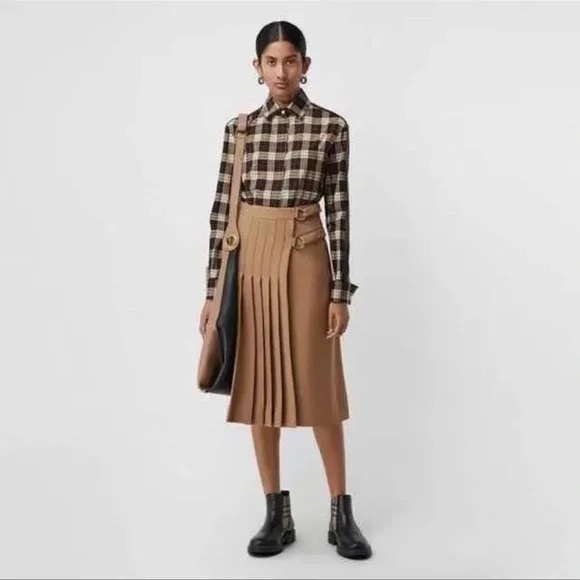 Burberry Ladies Midnight Saoirse Cotton Checked Shirt - Size 10 - Picture 5 of 10